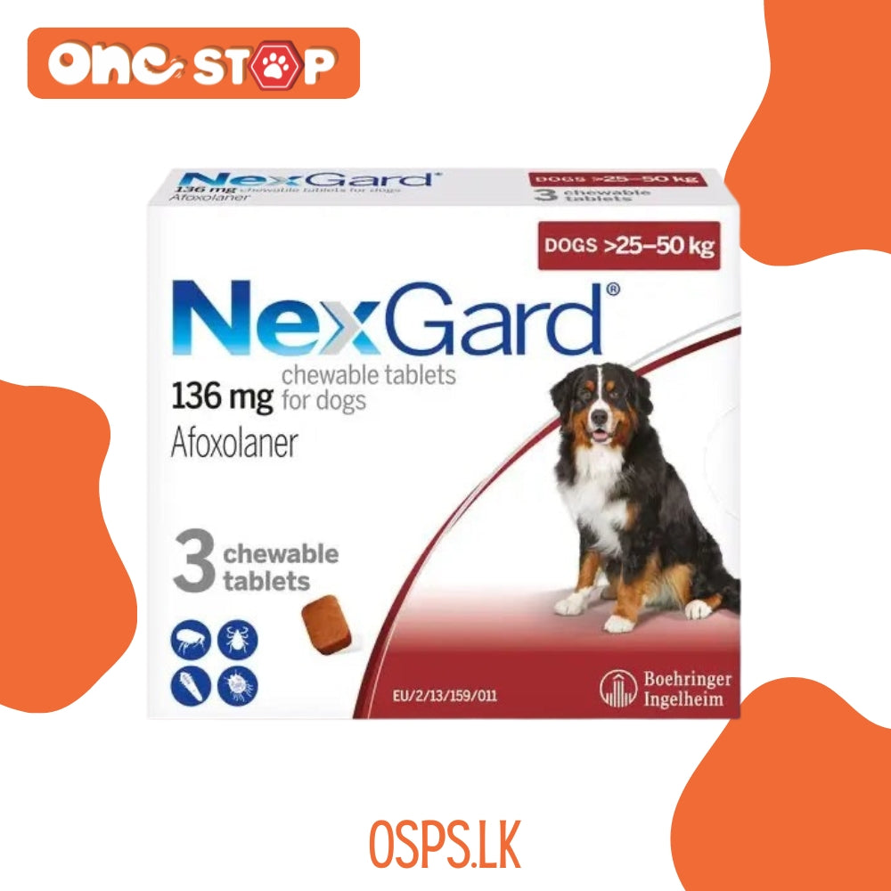 Buy Nexgard Tablet for Dogs 25KG 50KG in Sri Lanka One Stop Pet Shop osps.lk