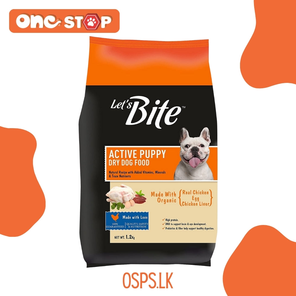 Let's Bite Active Puppy Dry Dog Food - Real Chicken, Egg, Chicken Liver