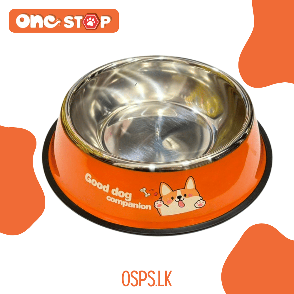 Premium Metallic Pet Food Bowl for Cats/Dogs (Large Size)