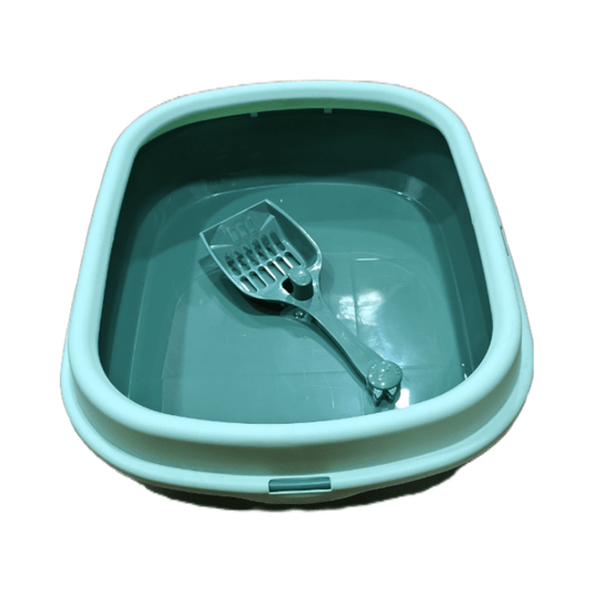 Green Cat Litter Tray with Spade