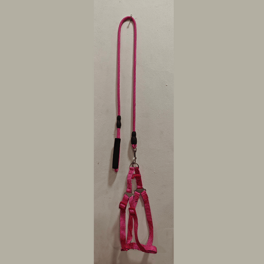 Dog Leash with Harness for Medium Sized Dogs in Pink Colour