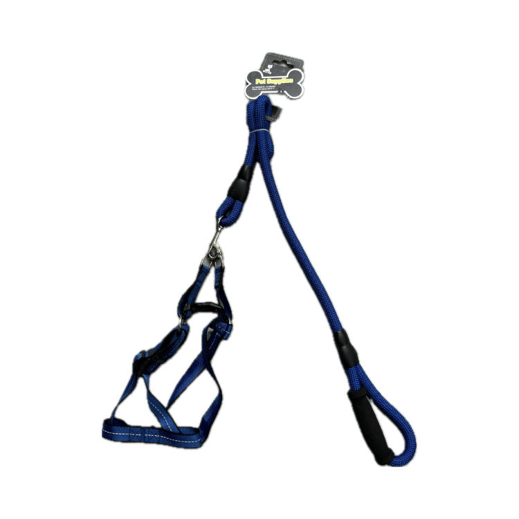 Long Dog Leash with Harness for Medium Sized Dogs Blue Colour