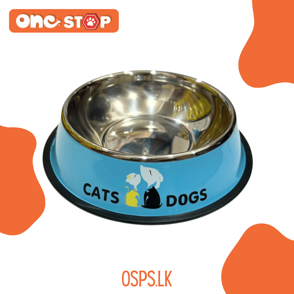 Premium Metallic Pet Food Bowl for Cats/Dogs (Small Size)