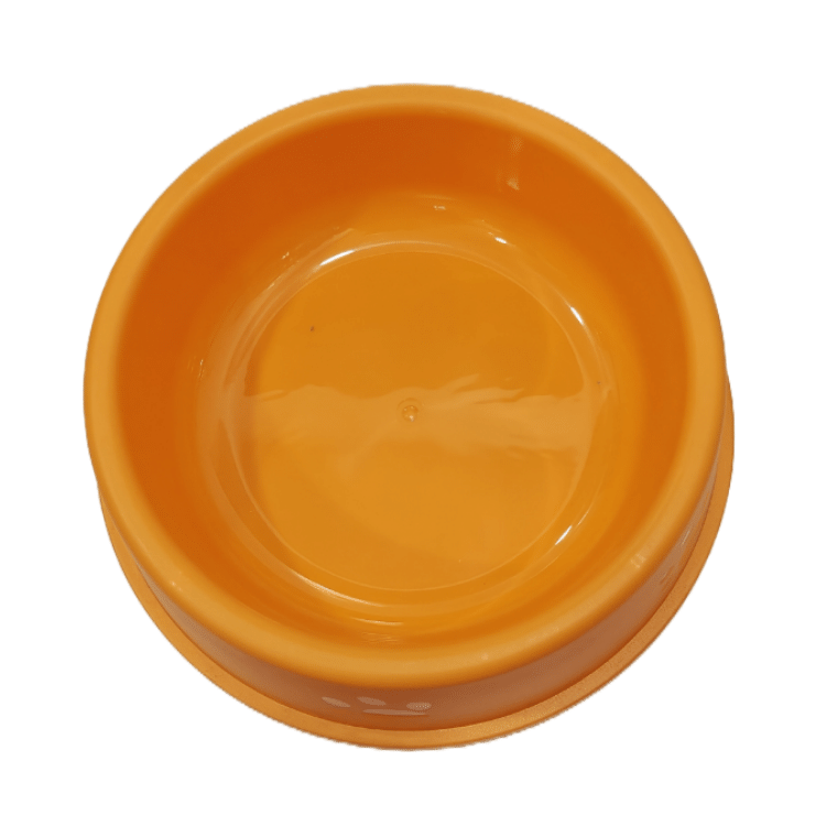 Round Food/ Water Bowl for Cat/Dog (Large Size) Orange Colour