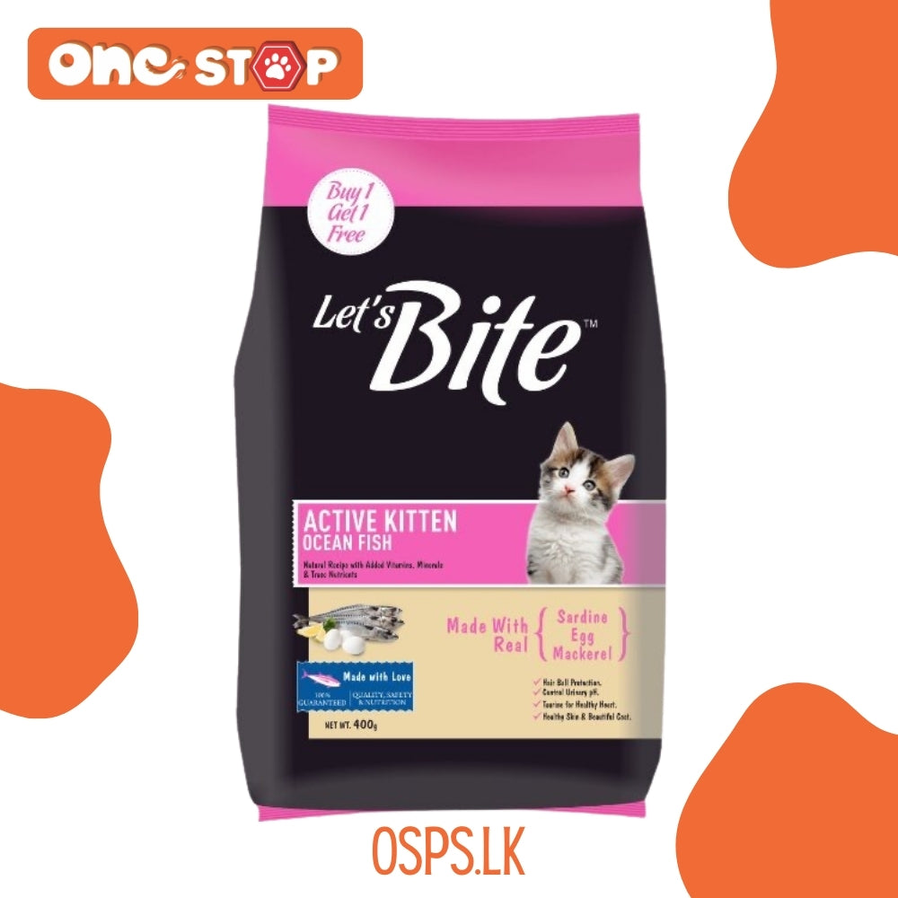 Let's Bite Active Kitten Dry Food - Ocean Fish (Buy 1 Get 1 Free)