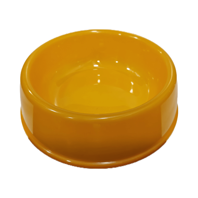 Round Translucent Food/ Water Bowl (Large Size) Yellow Colour