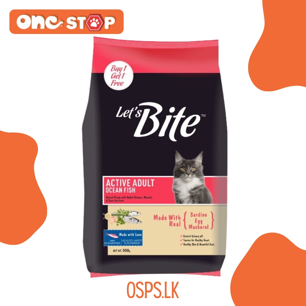 Let's Bite Active Adult Cat Dry Food - Ocean Fish (Buy 1 Get 1 Free)