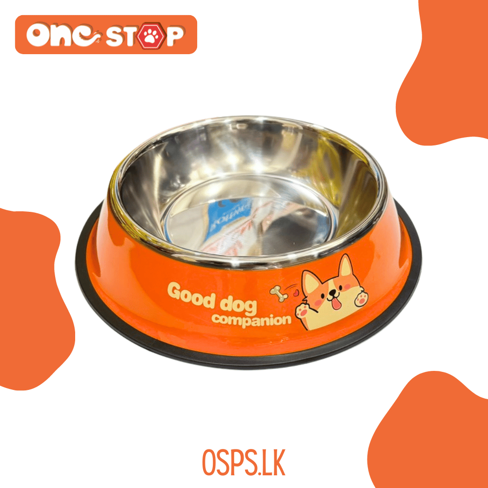 Premium Metallic Pet Food Bowl for Cats/Dogs (Medium Size)