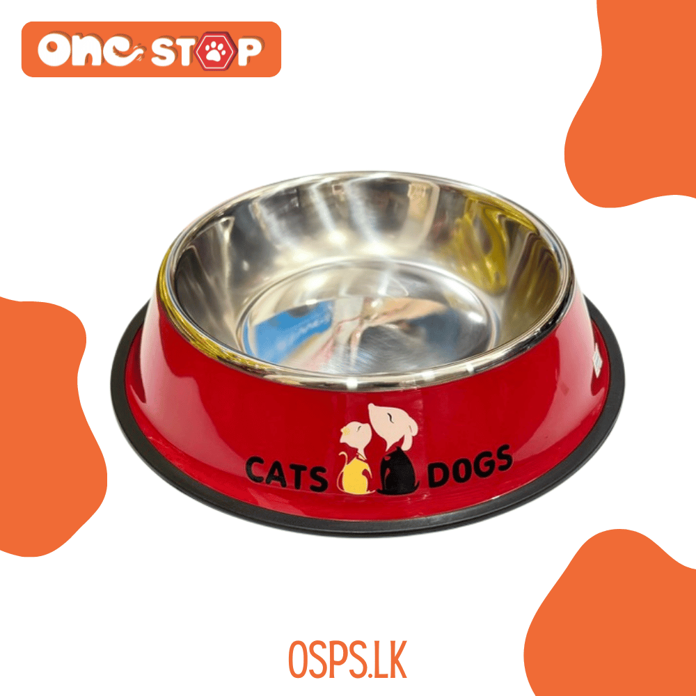 Premium Metallic Pet Food Bowl for Cats/Dogs (Medium Size)