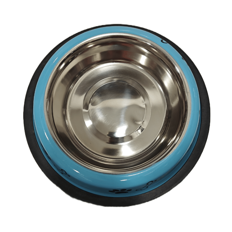 Premium Metallic Pet Food Bowl (Small Size) Blue Colour