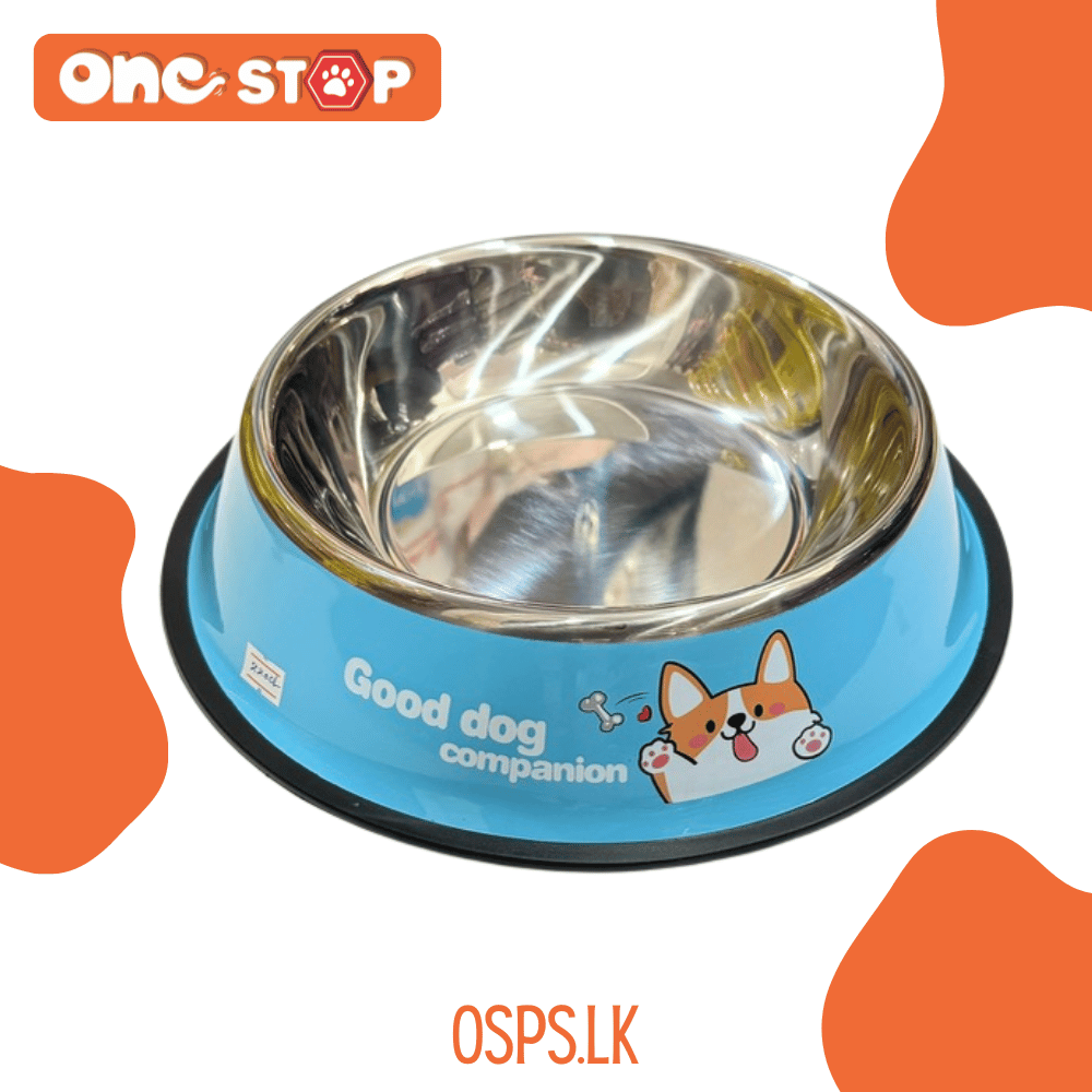 Premium Metallic Pet Food Bowl for Cats/Dogs (Medium Size)