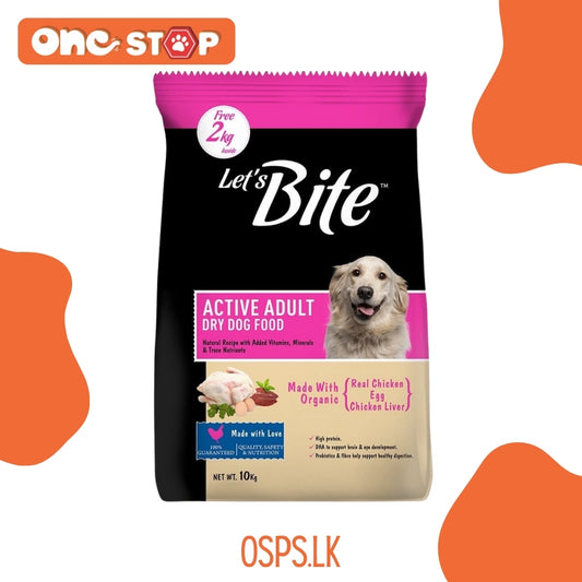 Let's Bite Active Adult Dry Dog Food - Real Chicken, Egg, Chicken Liver